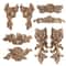 Carved Wood Rose Applique European Floral Trim For Cabinet Door Wall Decor 0