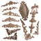 Elegant Rose Wood Carving Applique Set 2pcs European Floral Cabinet Furniture Decor Trim 0