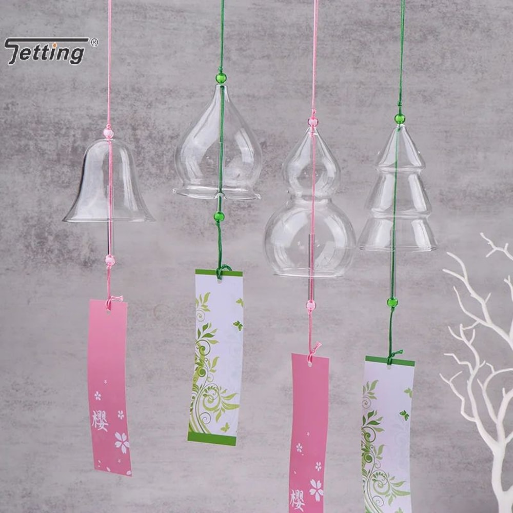 ZenGlow Glass Wind Chime Transparent Hanging Wind Bell For Garden JapaneseInspired Home Decor 2