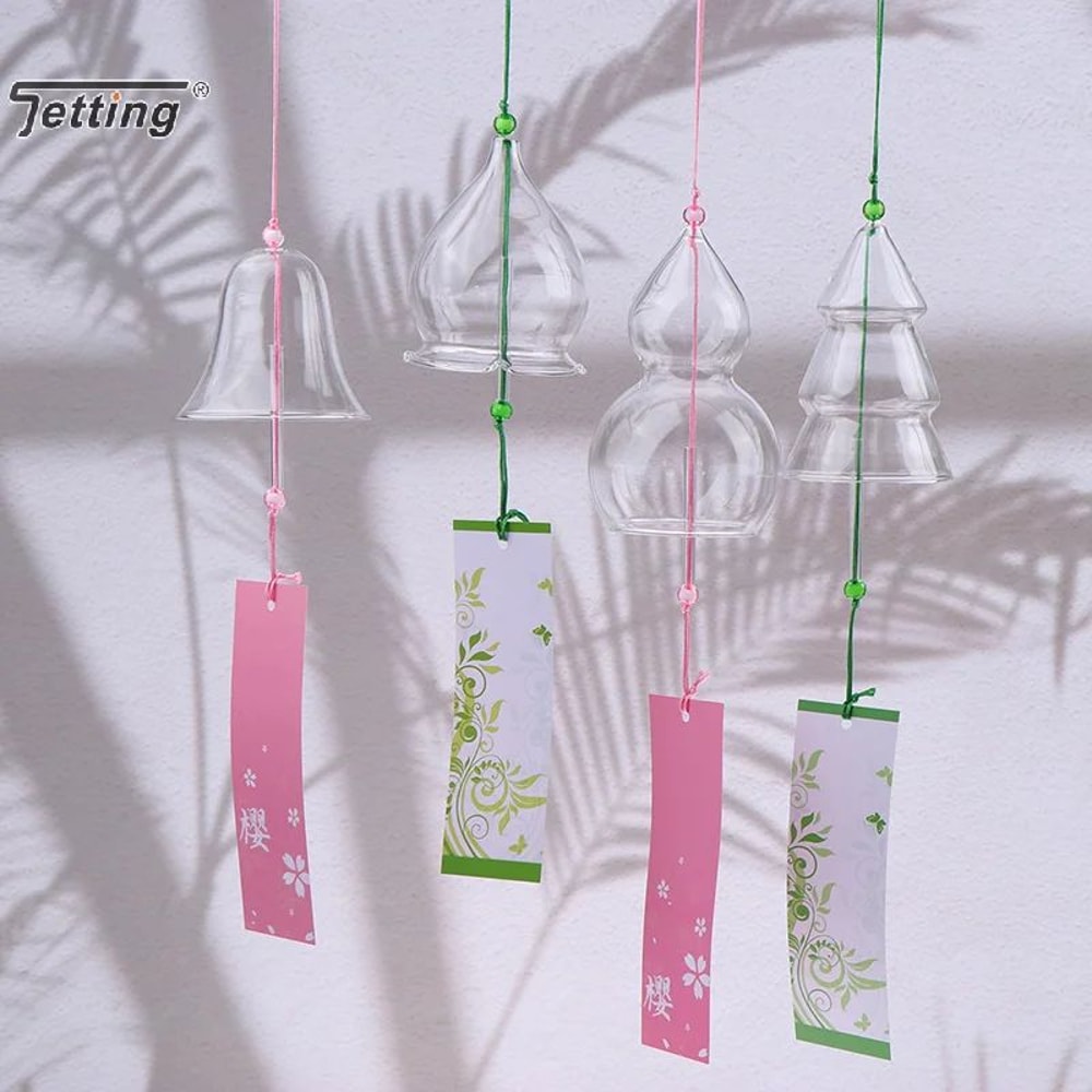 ZenGlow Glass Wind Chime Transparent Hanging Wind Bell For Garden JapaneseInspired Home Decor 3