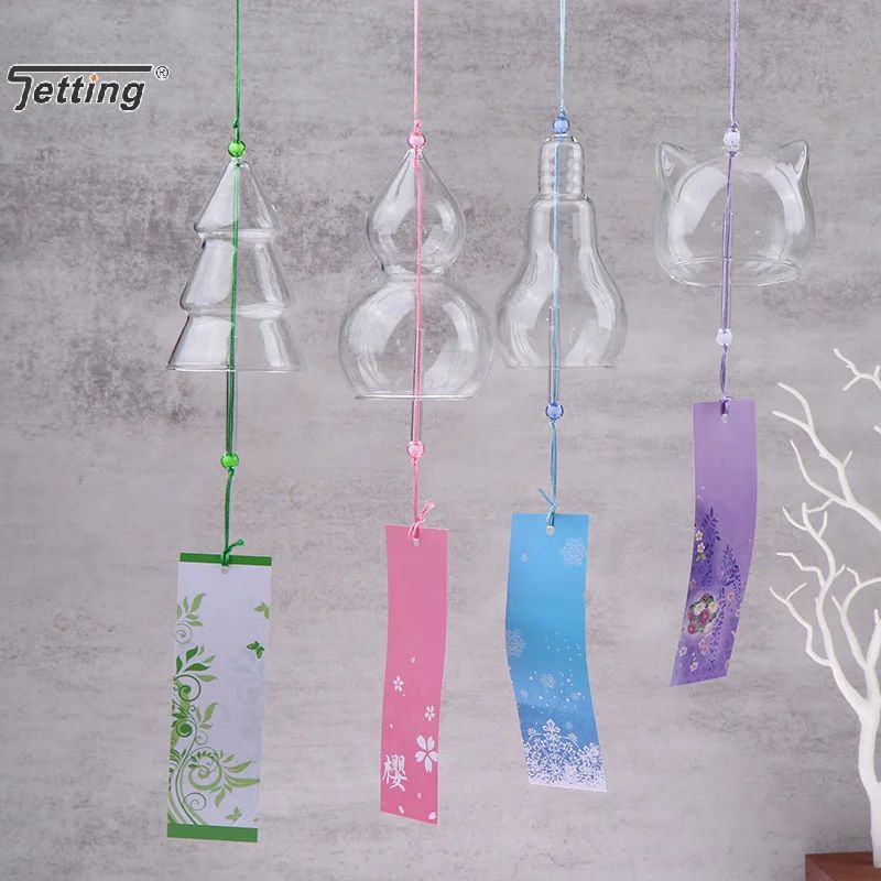 ZenGlow Glass Wind Chime Transparent Hanging Wind Bell For Garden JapaneseInspired Home Decor 4