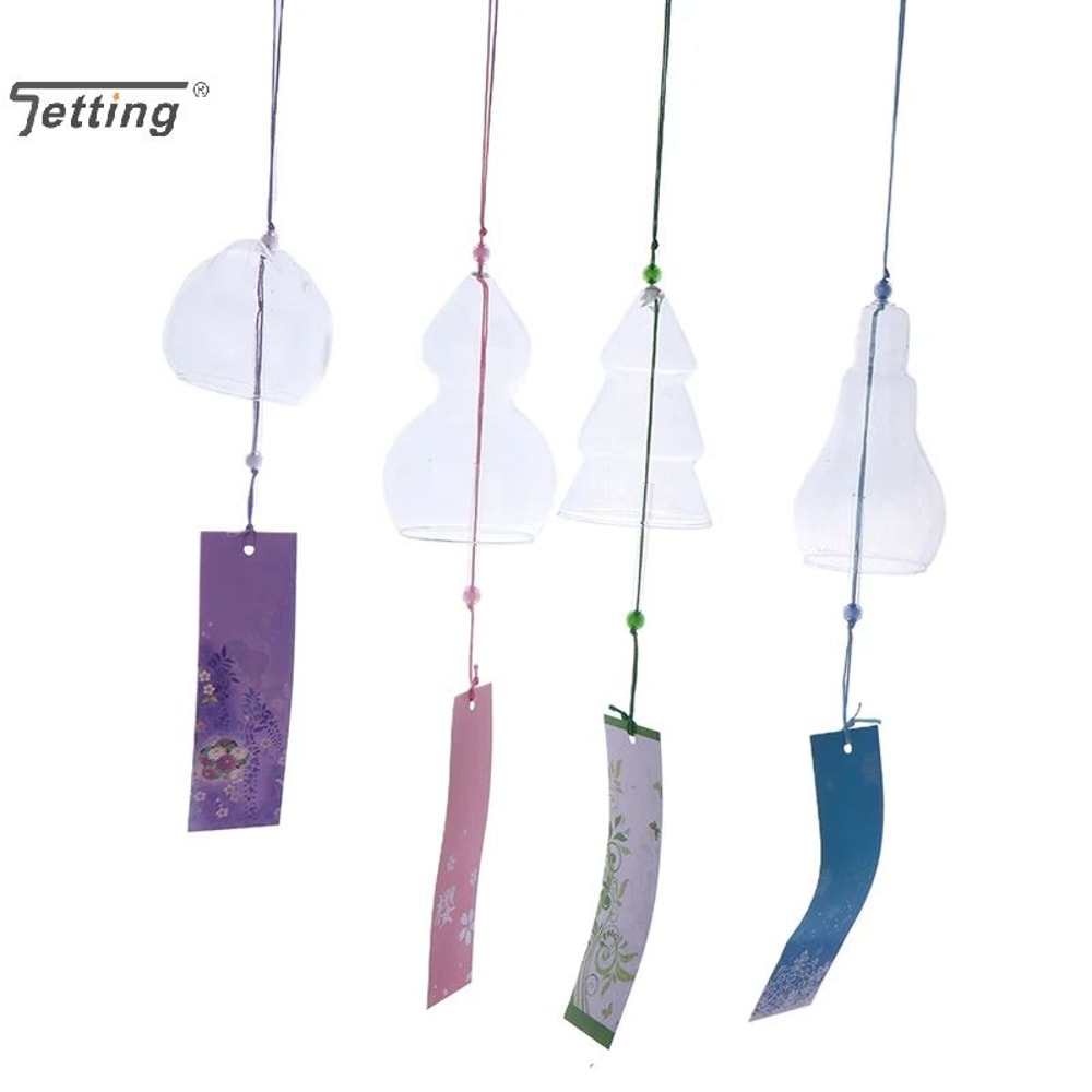 ZenGlow Glass Wind Chime Transparent Hanging Wind Bell For Garden JapaneseInspired Home Decor 5