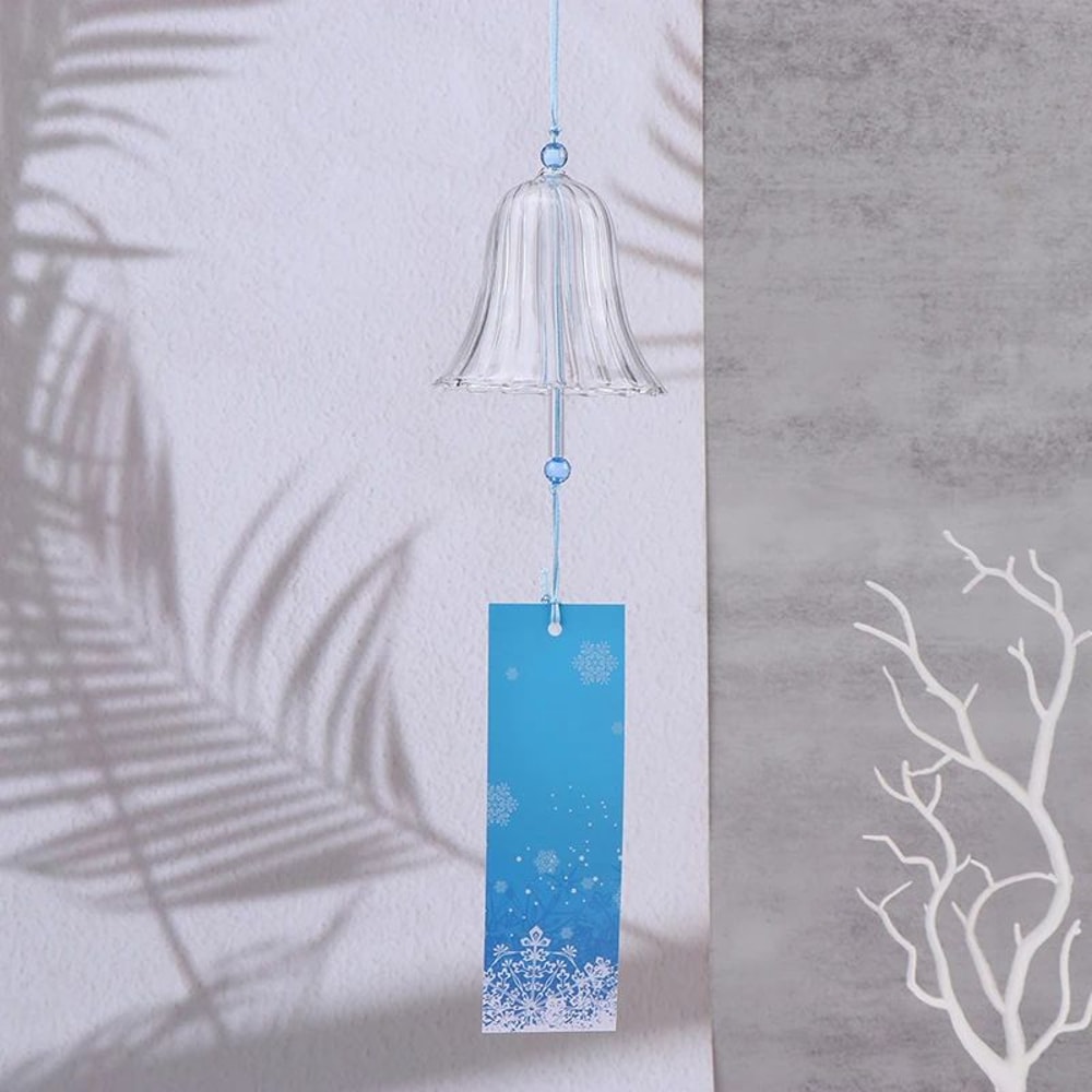 ZenGlow Glass Wind Chime Transparent Hanging Wind Bell For Garden JapaneseInspired Home Decor 7