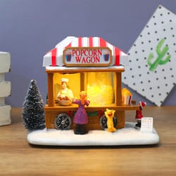 festive glow led christmas village house – musical light-up holiday desktop decoration