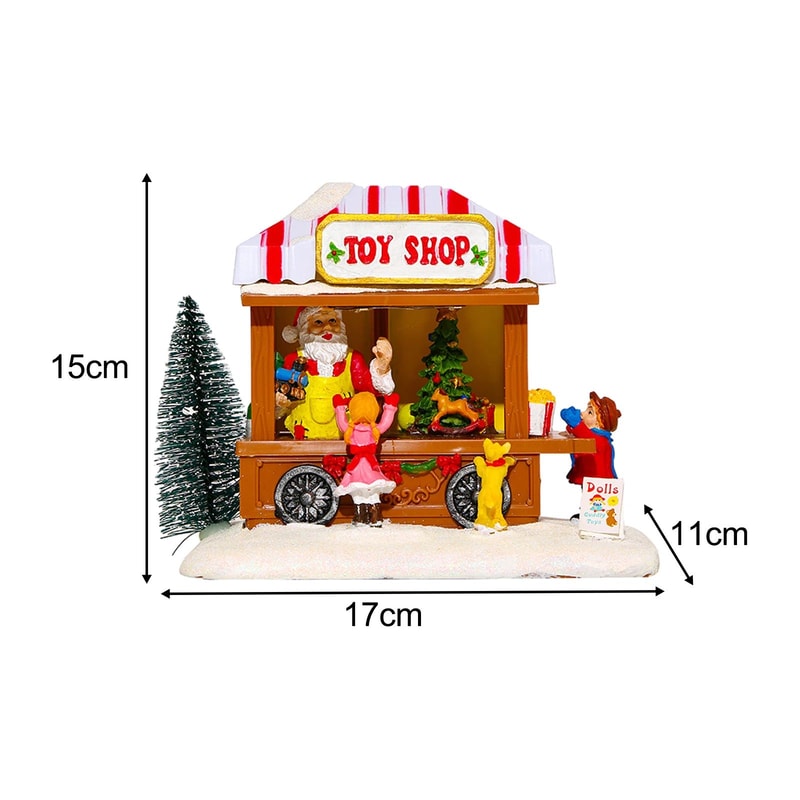 Festive Glow LED Christmas Village House Musical LightUp Holiday Desktop Decoration 6