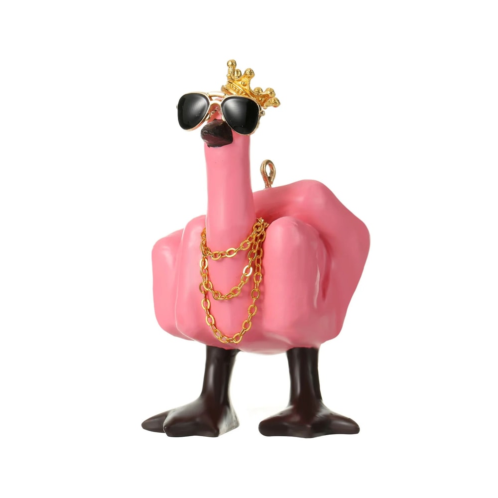 Cheeky Quack Duck Figurine Funny Middle Finger Resin Statue With Glasses For Desk Home Decor 4