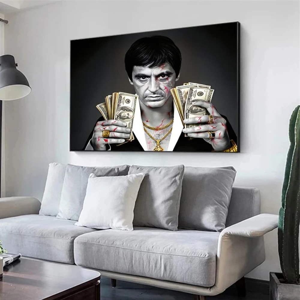 Montana Money Canvas Poster Modern Gangster Wall Art Inspired By Iconic Crime Films 1