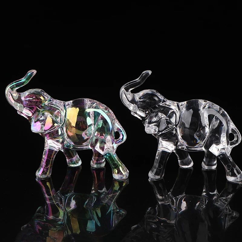 Crystal Charm Baby Elephant Figurine Cute Acrylic Mini Statue For Desk Home Decor 1