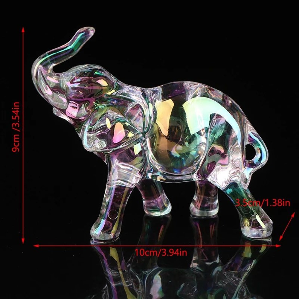 Crystal Charm Baby Elephant Figurine Cute Acrylic Mini Statue For Desk Home Decor 3