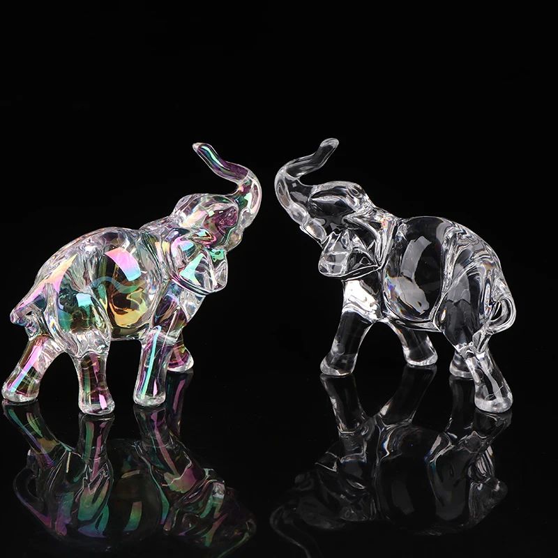 Crystal Charm Baby Elephant Figurine Cute Acrylic Mini Statue For Desk Home Decor 4