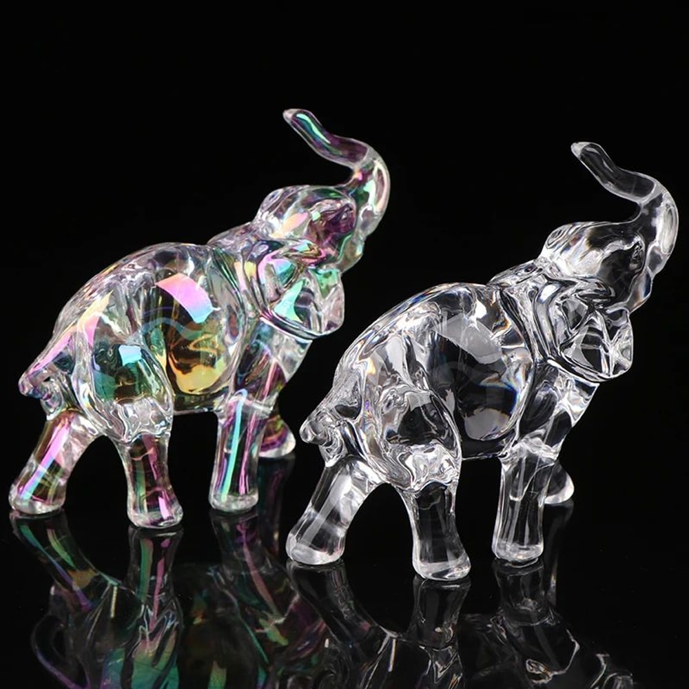 Crystal Charm Baby Elephant Figurine Cute Acrylic Mini Statue For Desk Home Decor 5
