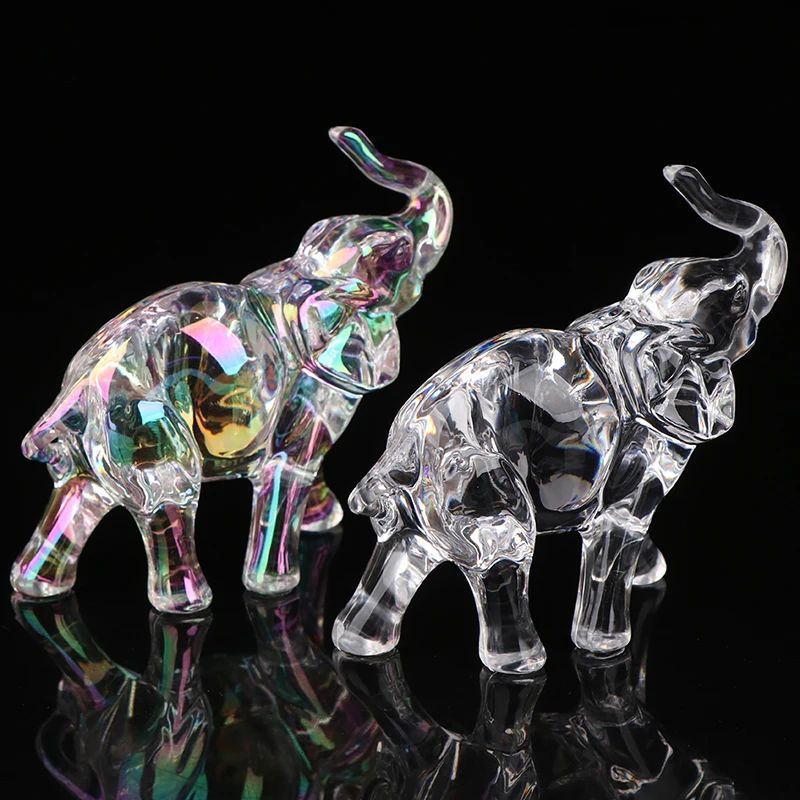 Crystal Charm Baby Elephant Figurine Cute Acrylic Mini Statue For Desk Home Decor 5