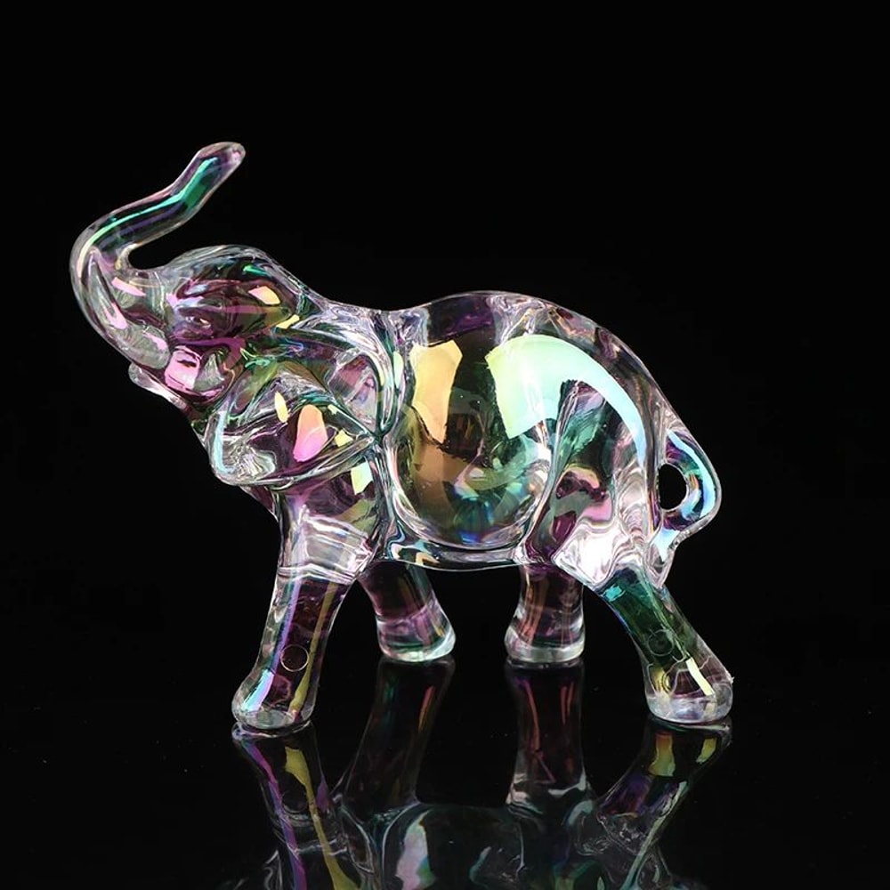 Crystal Charm Baby Elephant Figurine Cute Acrylic Mini Statue For Desk Home Decor 6