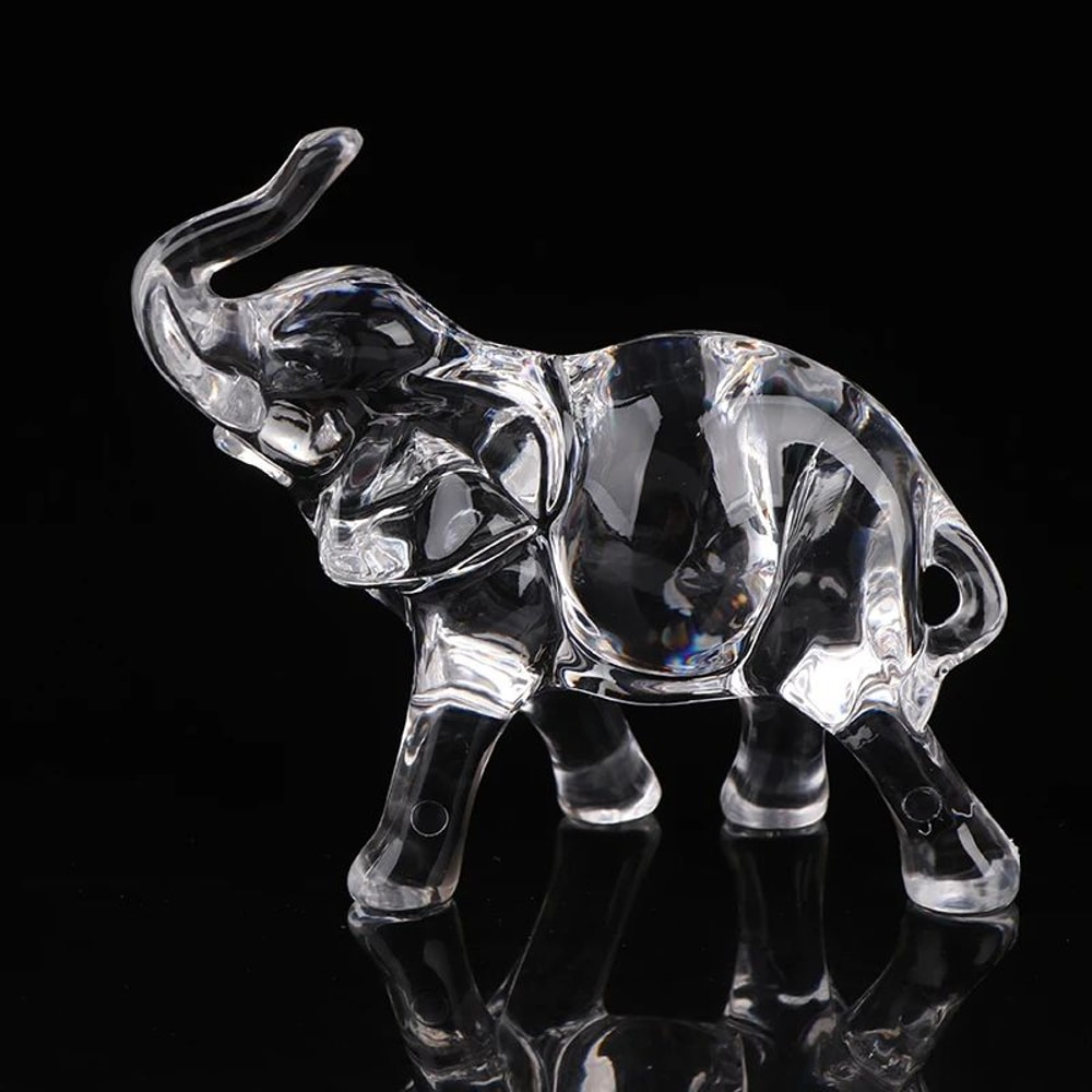 Crystal Charm Baby Elephant Figurine Cute Acrylic Mini Statue For Desk Home Decor 7