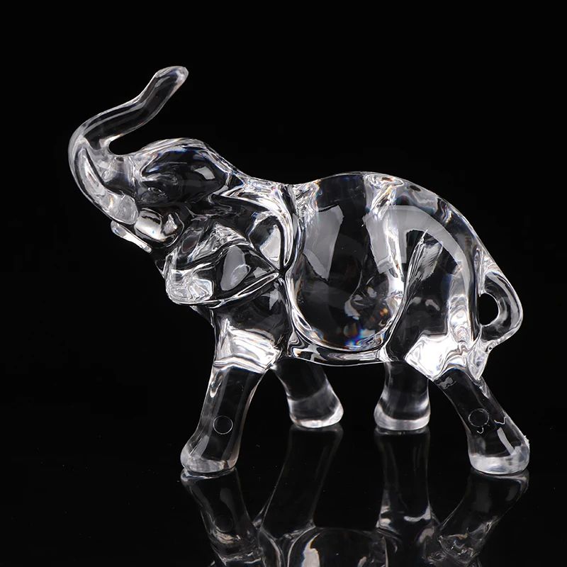 Crystal Charm Baby Elephant Figurine Cute Acrylic Mini Statue For Desk Home Decor 7