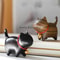 Whittle Charm Mini Wooden Cat Figurine HandCarved Natural Wood Animal Decor With Bell 5