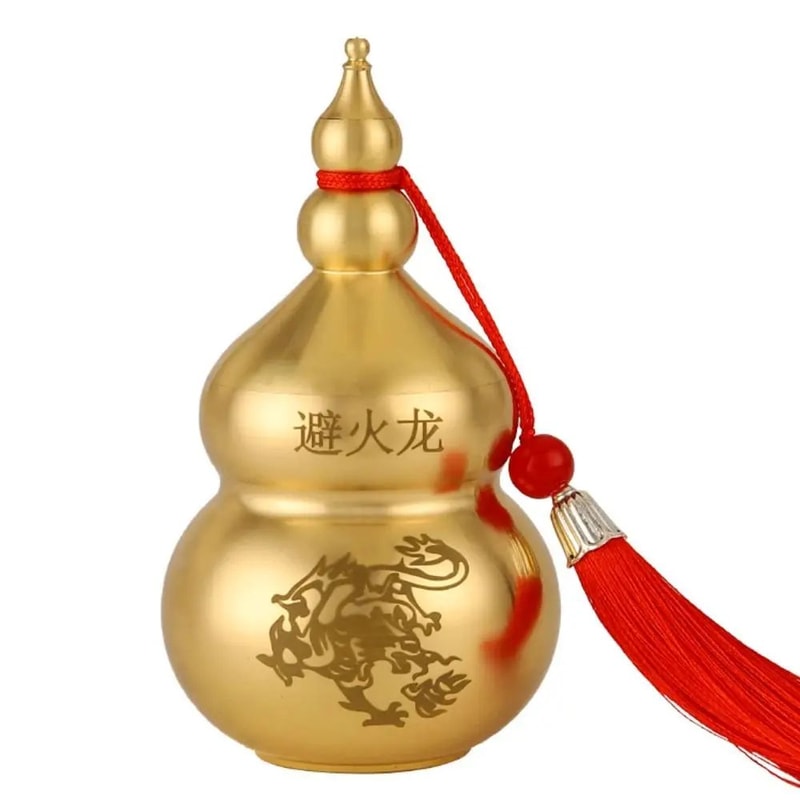 Golden Fortune Wu Lou Gourd Statue Feng Shui Brass Lucky Charm For Wealth Health Protection 8