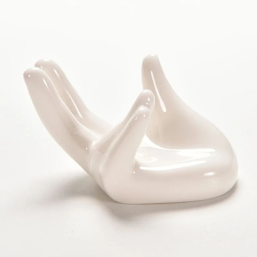 Elegant Hand Ceramic Air Plant Holder White Porcelain Tillandsia Stand For Desk Home Decor 5