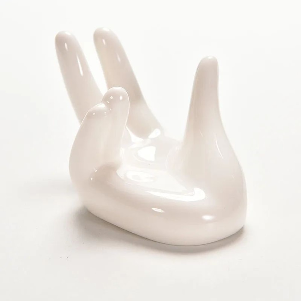 Elegant Hand Ceramic Air Plant Holder White Porcelain Tillandsia Stand For Desk Home Decor 6