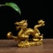Imperial Fortune Golden Dragon Statue Chinese Zodiac Lucky Resin Figurine For Wealth Protection 0