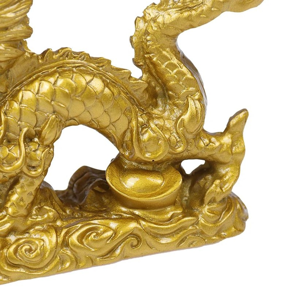 Imperial Fortune Golden Dragon Statue Chinese Zodiac Lucky Resin Figurine For Wealth Protection 4