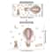 Dream Sky Balloon Animal Wall Stickers Cute Cartoon Nursery Decals For Kids Room Decor 7