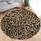 Chic Safari Leopard Print Round Rug Soft Flannel Animal Pattern Carpet For Stylish Home Decor 4
