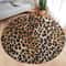 Chic Safari Leopard Print Round Rug Soft Flannel Animal Pattern Carpet For Stylish Home Decor 6