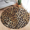 Chic Safari Leopard Print Round Rug Soft Flannel Animal Pattern Carpet For Stylish Home Decor 6