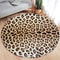 Chic Safari Leopard Print Round Rug Soft Flannel Animal Pattern Carpet For Stylish Home Decor 10