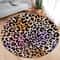Chic Safari Leopard Print Round Rug Soft Flannel Animal Pattern Carpet For Stylish Home Decor 12