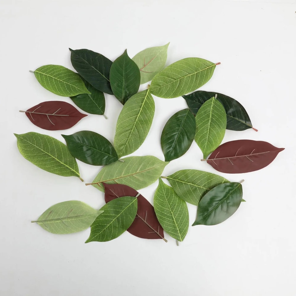Ever Green Magnolia Leaf Set 25pcs Realistic PU Artificial Leaves For DIY Floral Home Decor 1