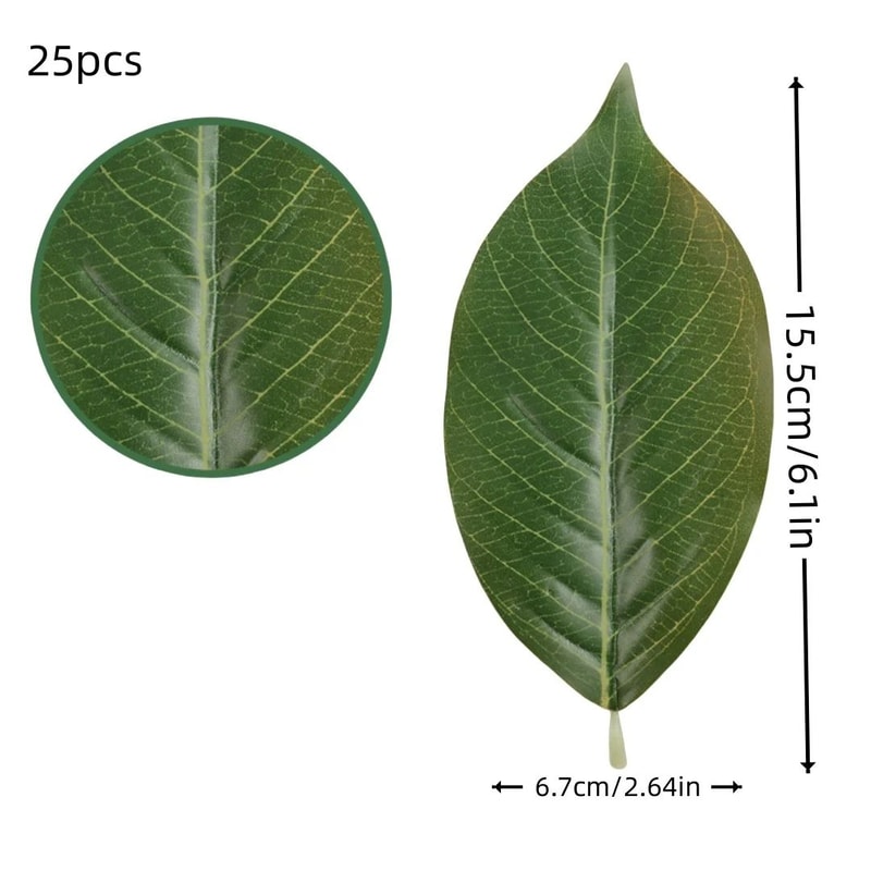 Ever Green Magnolia Leaf Set 25pcs Realistic PU Artificial Leaves For DIY Floral Home Decor 7
