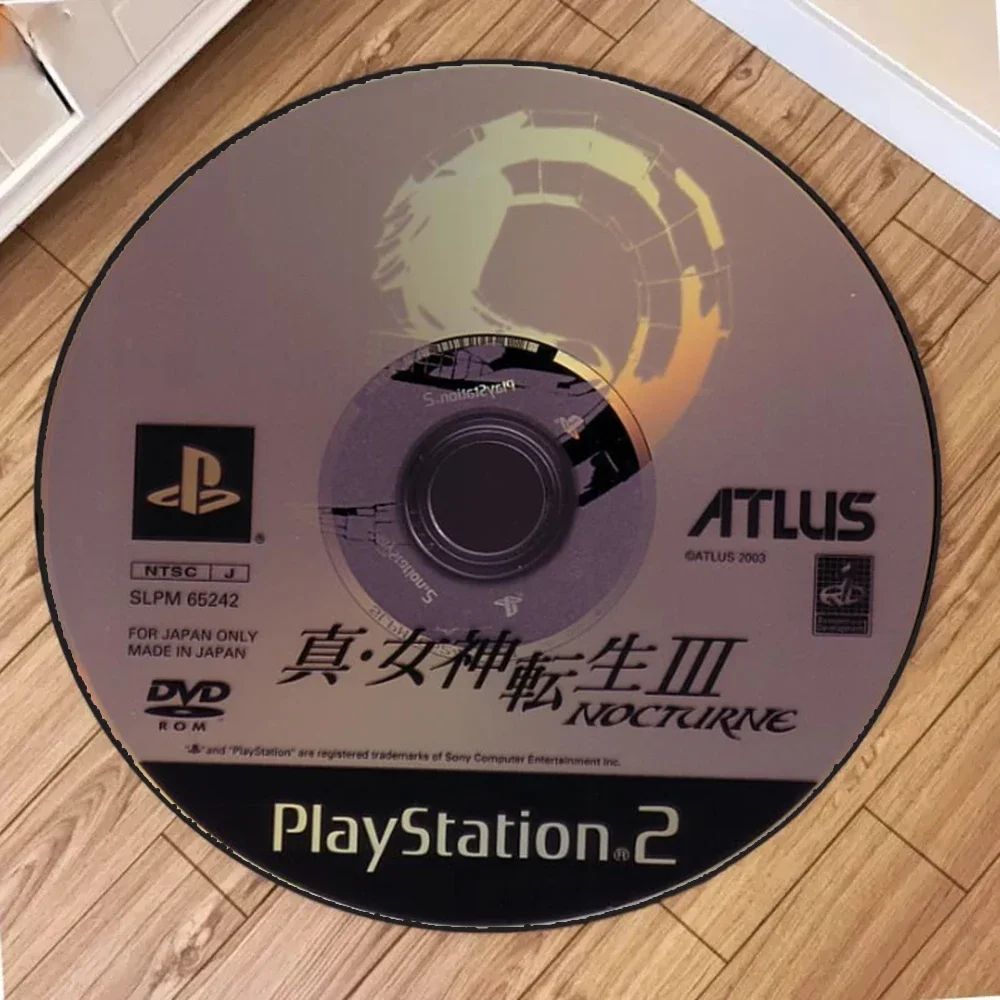 GameDisc Metal Gear Round Rug Cartoon CD Style Carpet For Living Room Gaming Decor 8