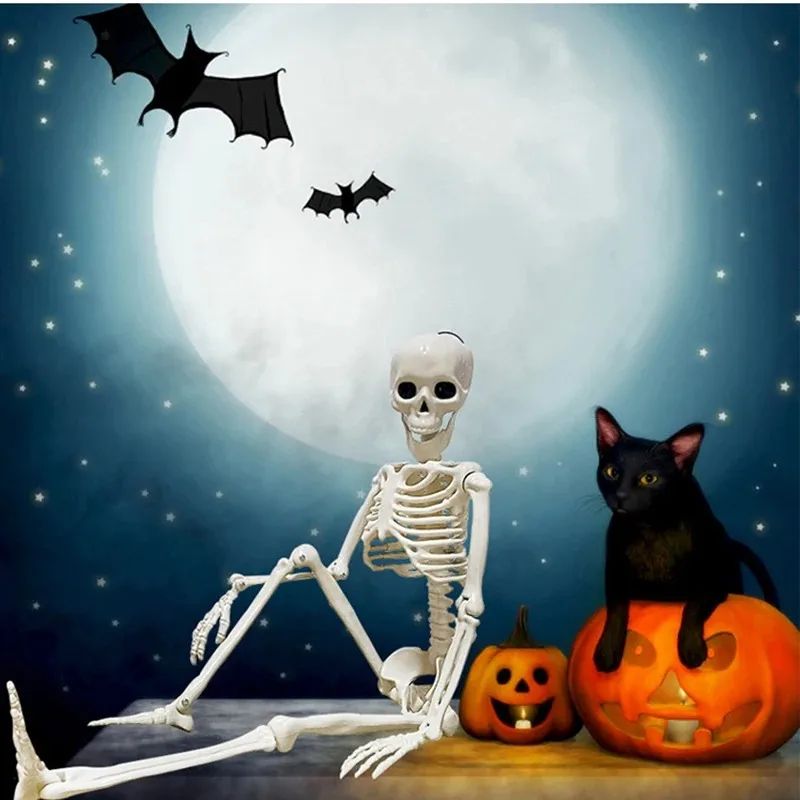 Spooky LifeSize Posable Skeleton Halloween Decor Realistic Humanoid Bone Prop For Haunted House P 2