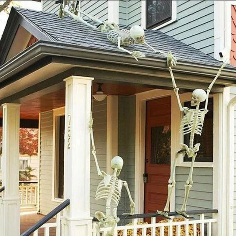 Spooky LifeSize Posable Skeleton Halloween Decor Realistic Humanoid Bone Prop For Haunted House P 3