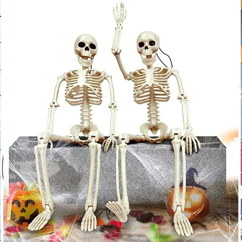 Spooky LifeSize Posable Skeleton Halloween Decor Realistic Humanoid Bone Prop For Haunted House P 4