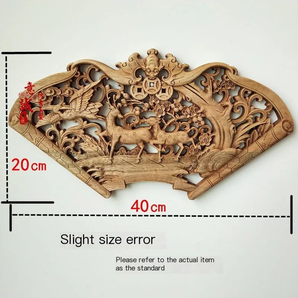 HandCarved Camphor Wood Dragon Phoenix Wall Art 3D Traditional Chinese Decorative Panel With Natu 5