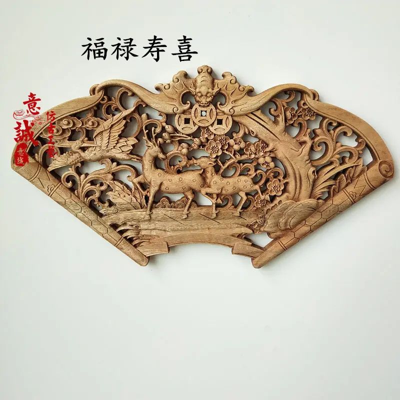 HandCarved Camphor Wood Dragon Phoenix Wall Art 3D Traditional Chinese Decorative Panel With Natu 14
