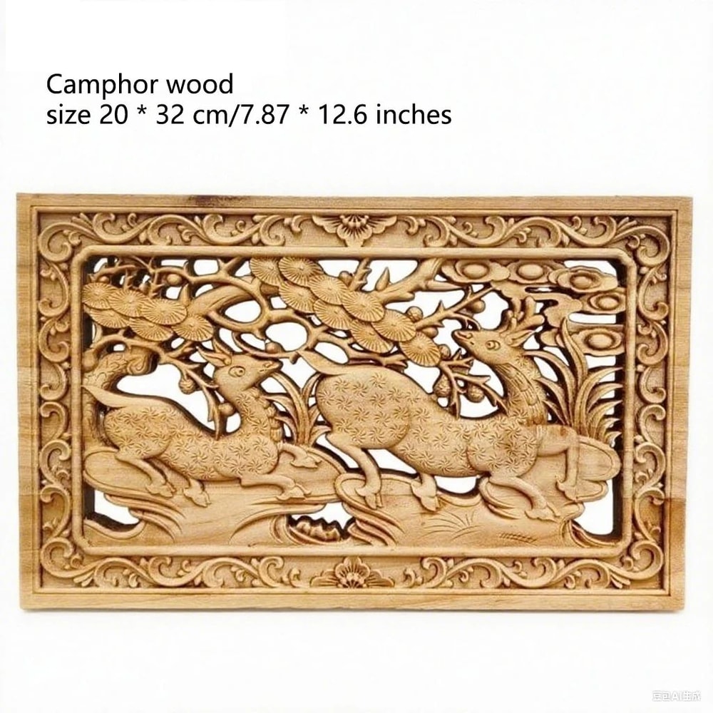 HandCarved Camphor Wood Dragon Phoenix Wall Art 3D Traditional Chinese Decorative Panel With Natu 28