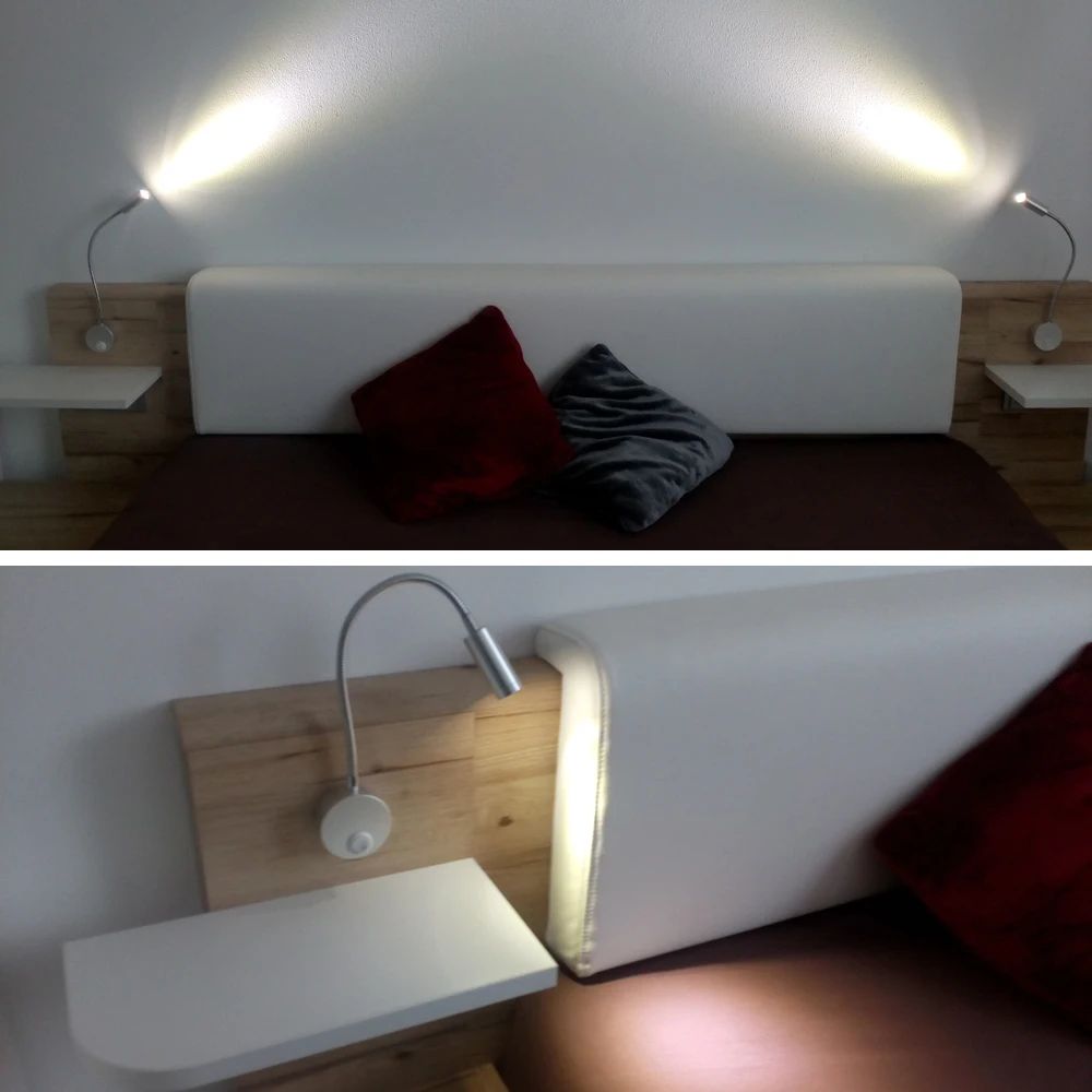 Modern LED Gooseneck Wall Reading Lamp Flexible Clamp Sconce Light With Switch For Bedside Use 1