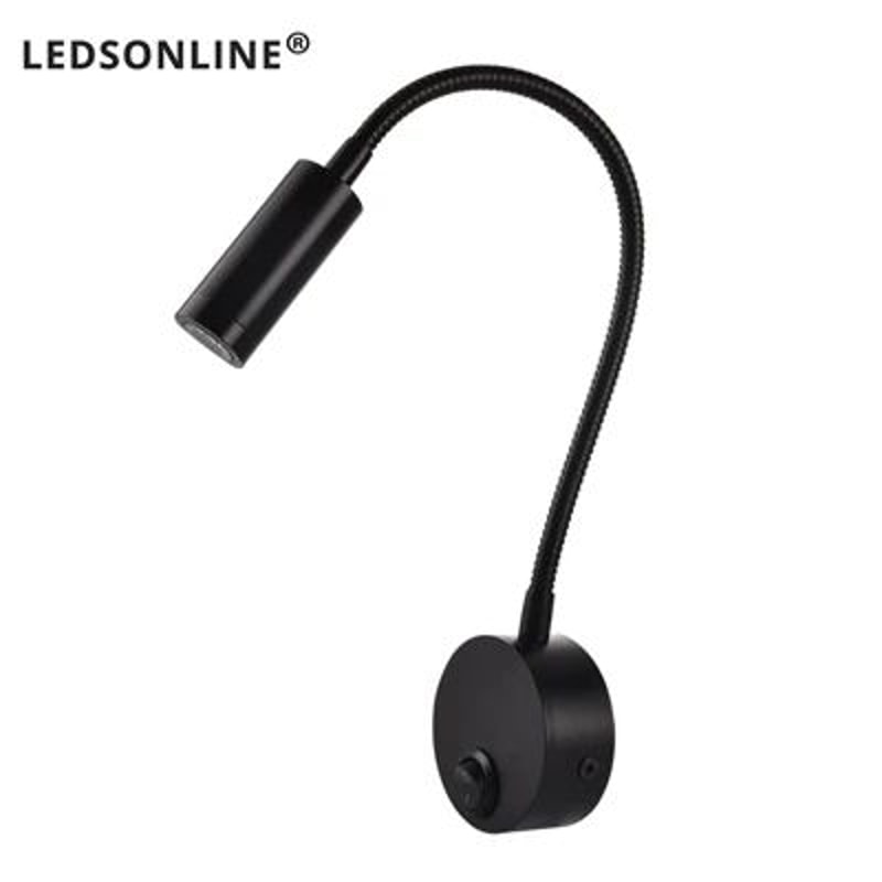 Modern LED Gooseneck Wall Reading Lamp Flexible Clamp Sconce Light With Switch For Bedside Use 6