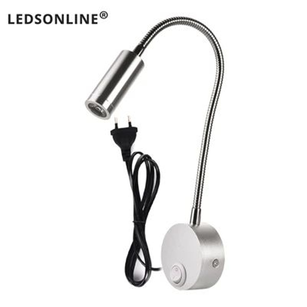 Modern LED Gooseneck Wall Reading Lamp Flexible Clamp Sconce Light With Switch For Bedside Use 8