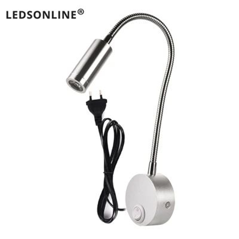 Modern LED Gooseneck Wall Reading Lamp Flexible Clamp Sconce Light With Switch For Bedside Use 8
