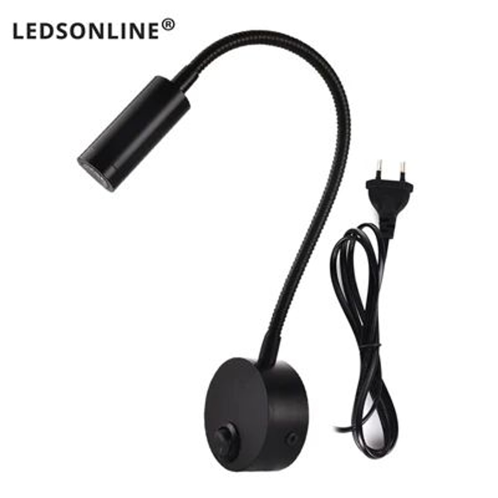 Modern LED Gooseneck Wall Reading Lamp Flexible Clamp Sconce Light With Switch For Bedside Use 9