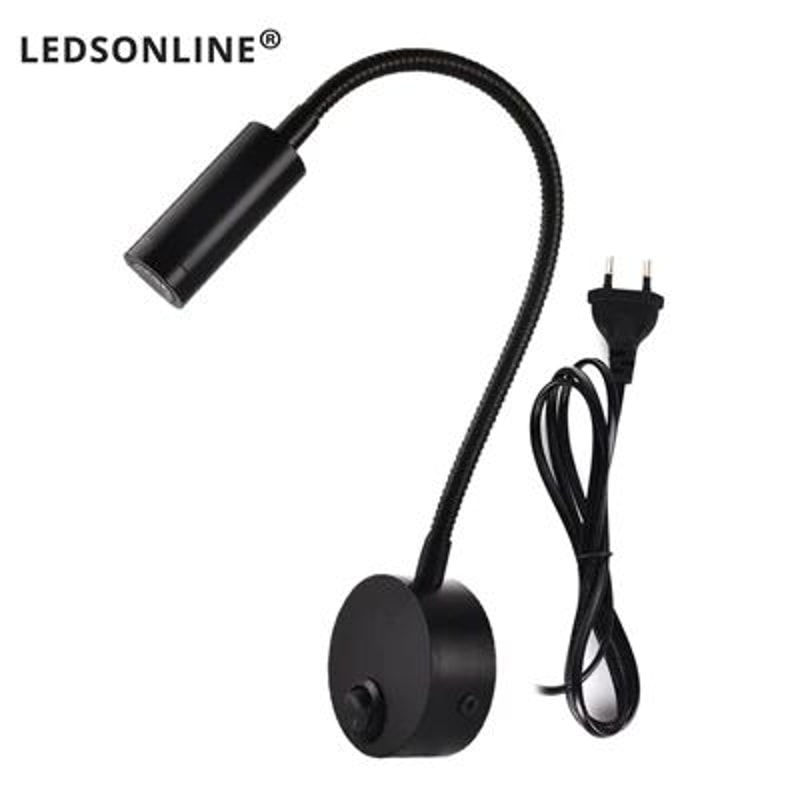 Modern LED Gooseneck Wall Reading Lamp Flexible Clamp Sconce Light With Switch For Bedside Use 9