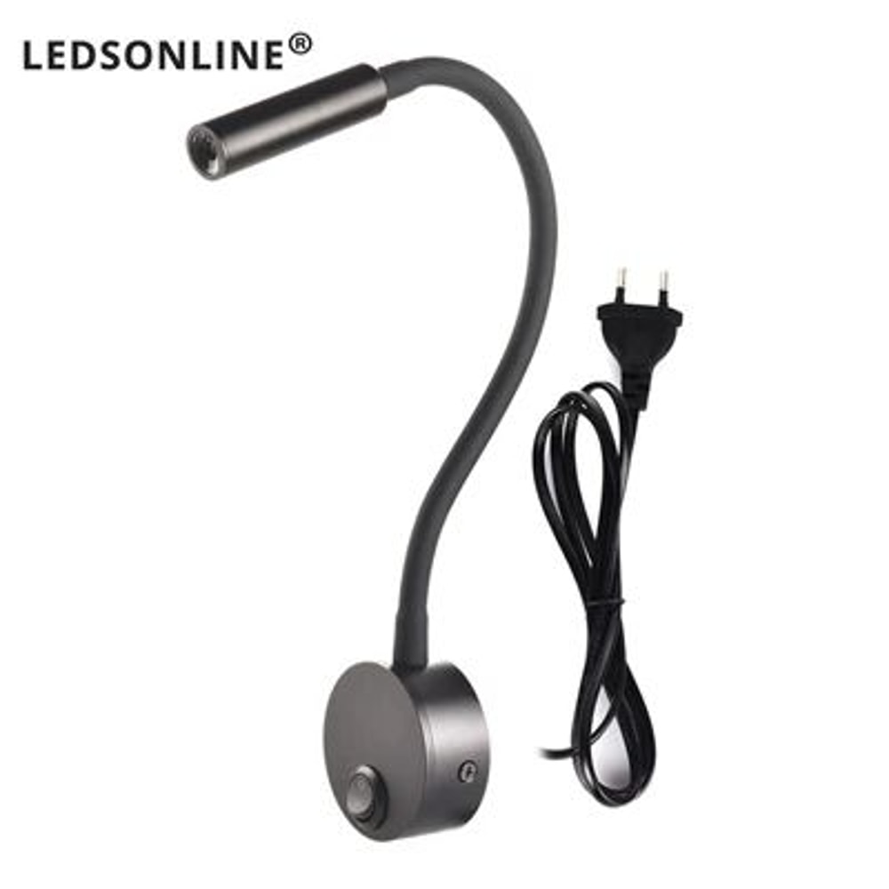 Modern LED Gooseneck Wall Reading Lamp Flexible Clamp Sconce Light With Switch For Bedside Use 13