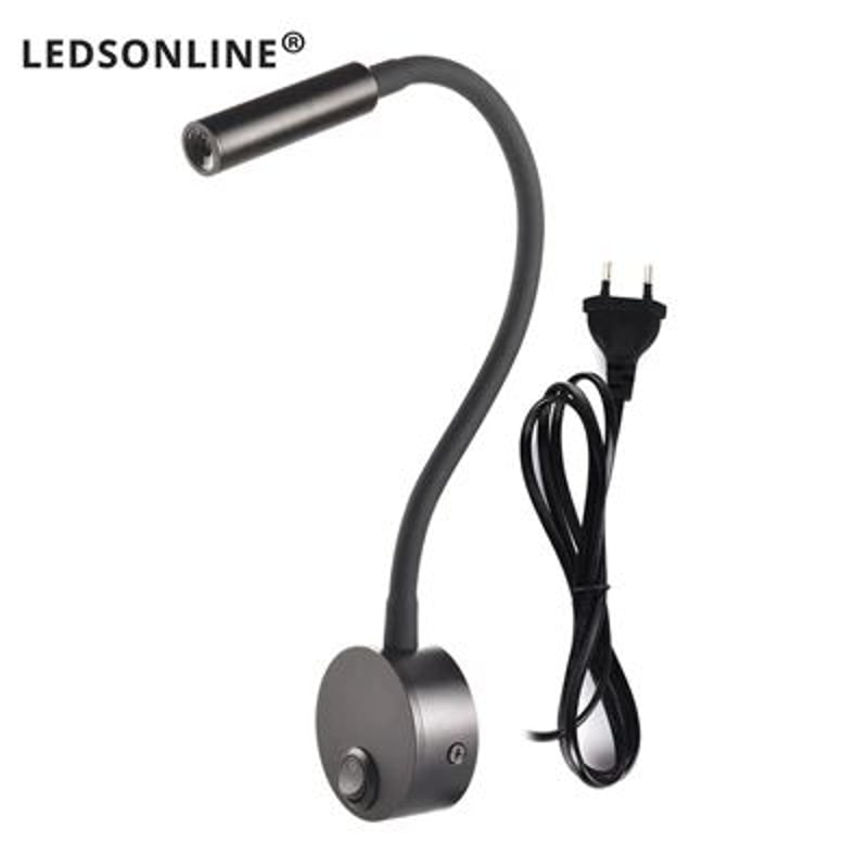 Modern LED Gooseneck Wall Reading Lamp Flexible Clamp Sconce Light With Switch For Bedside Use 13
