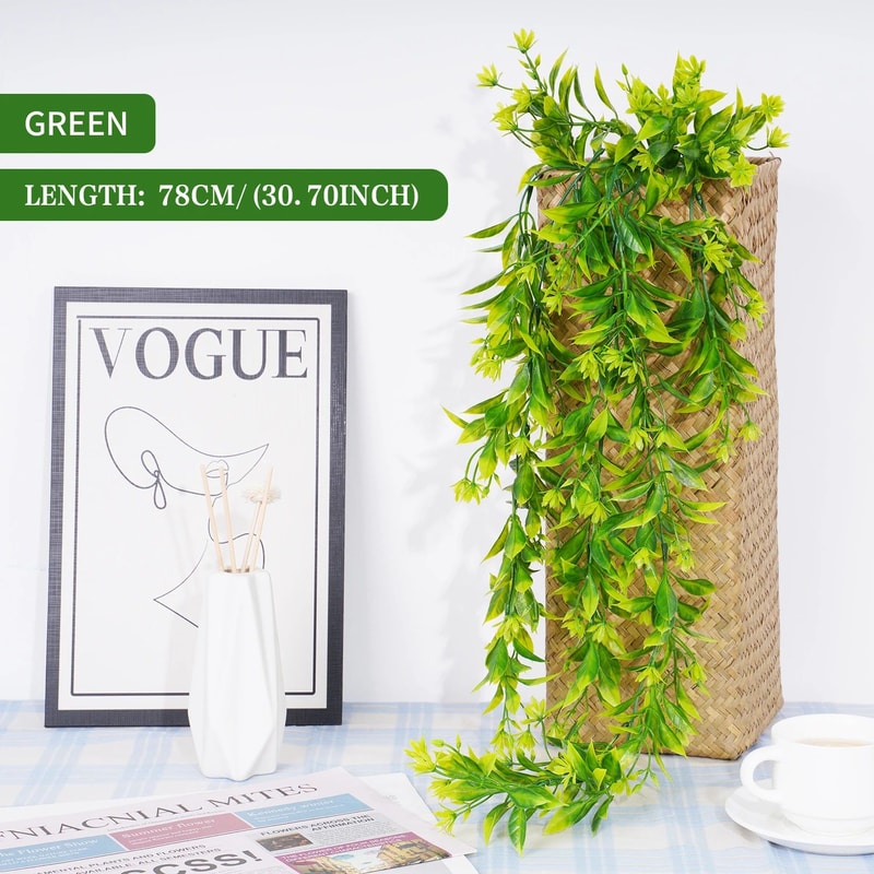 Lush Artificial Ivy Vine Wall Hanging Realistic Rattan Leaf Garland For Indoor Outdoor Decor 6