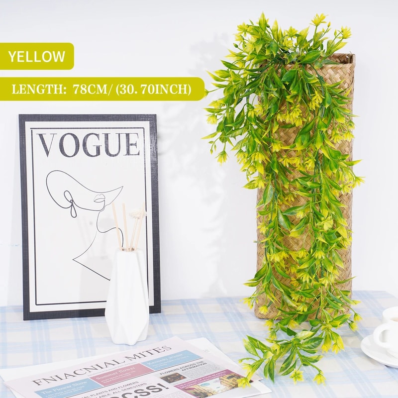 Lush Artificial Ivy Vine Wall Hanging Realistic Rattan Leaf Garland For Indoor Outdoor Decor 7